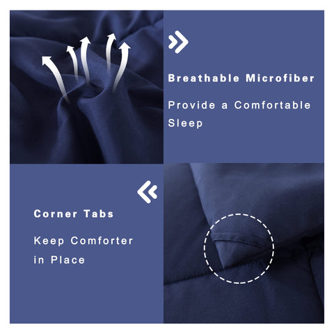 DOWNCOOL vacuum-packed comforter beside measuring tape demonstrating compact shipping ease