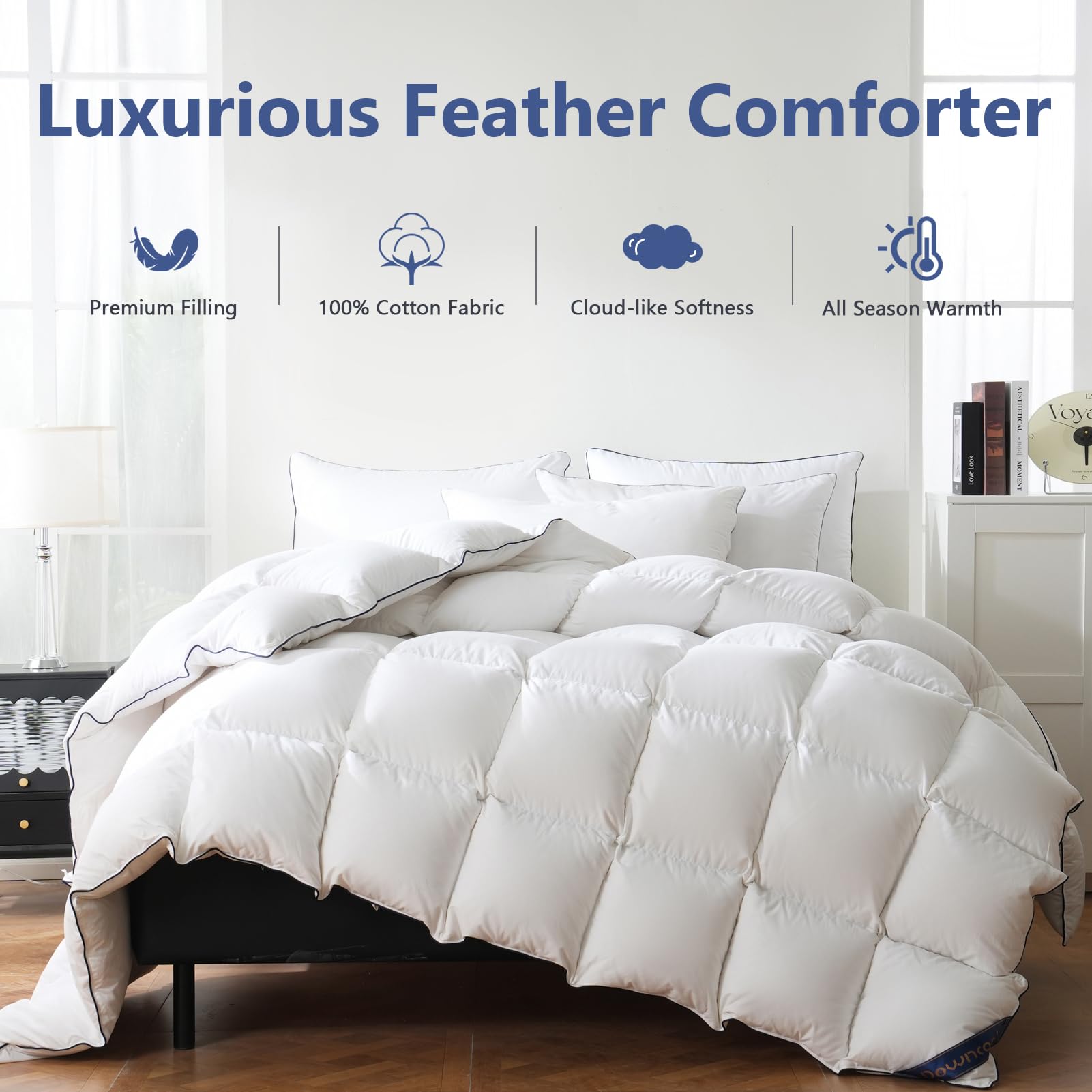 DOWNCOOL close-up of 100% cotton downproof shell showcasing soft breathable texture