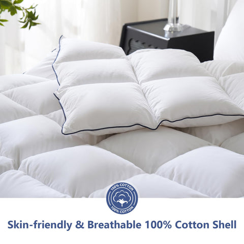 DOWNCOOL corner tabs and middle loops for secure duvet cover attachment