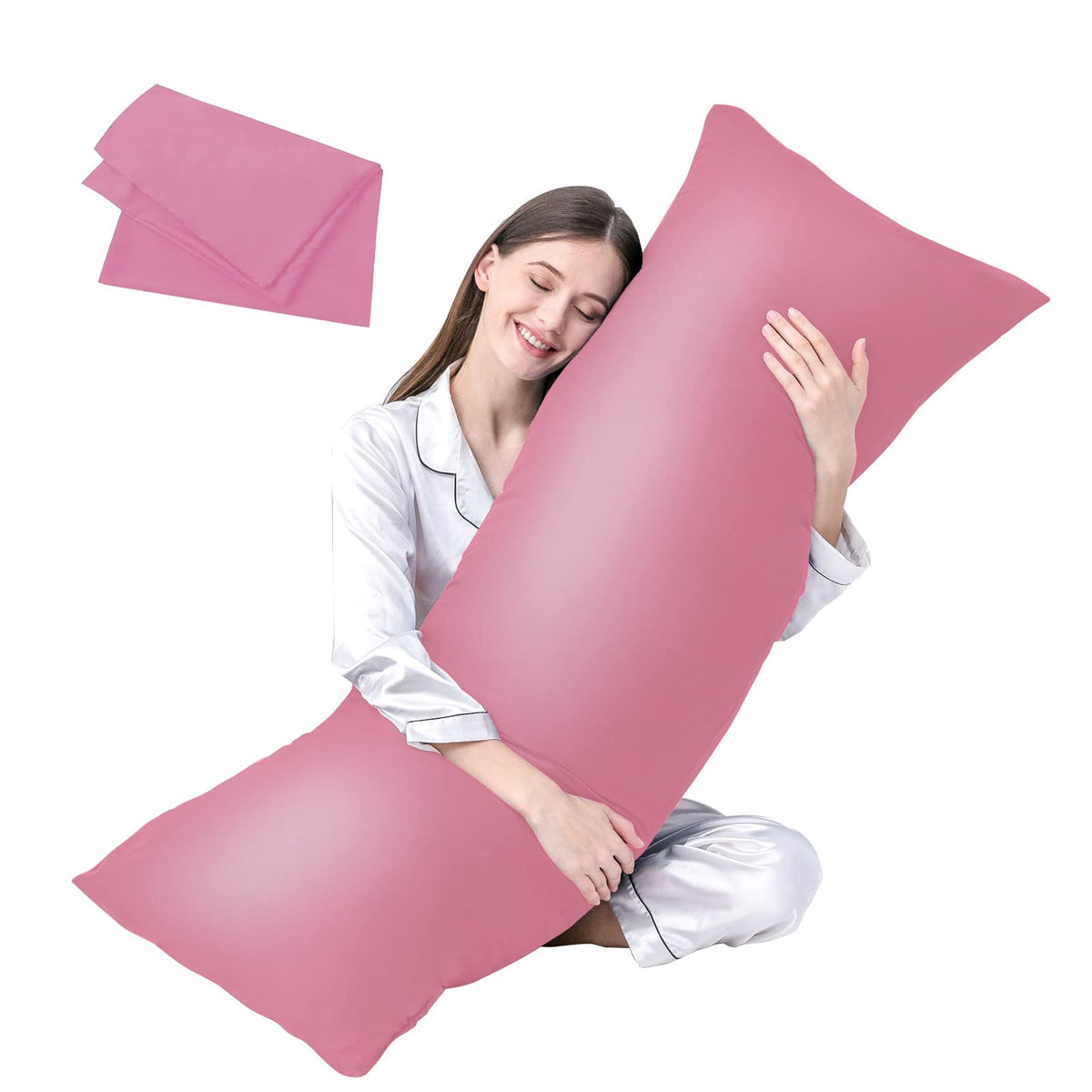 DOWNCOOL front view of pillow set showing soft cover and size benefits