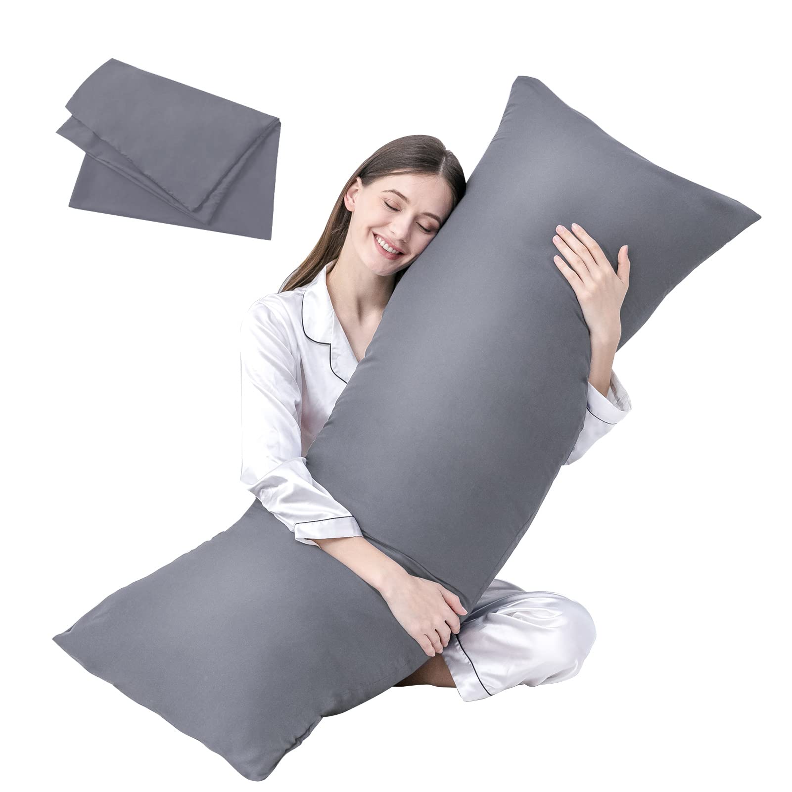 DOWNCOOL front view of full pillow set showing ready-to-use insert and cover, boosts sleep comfort
