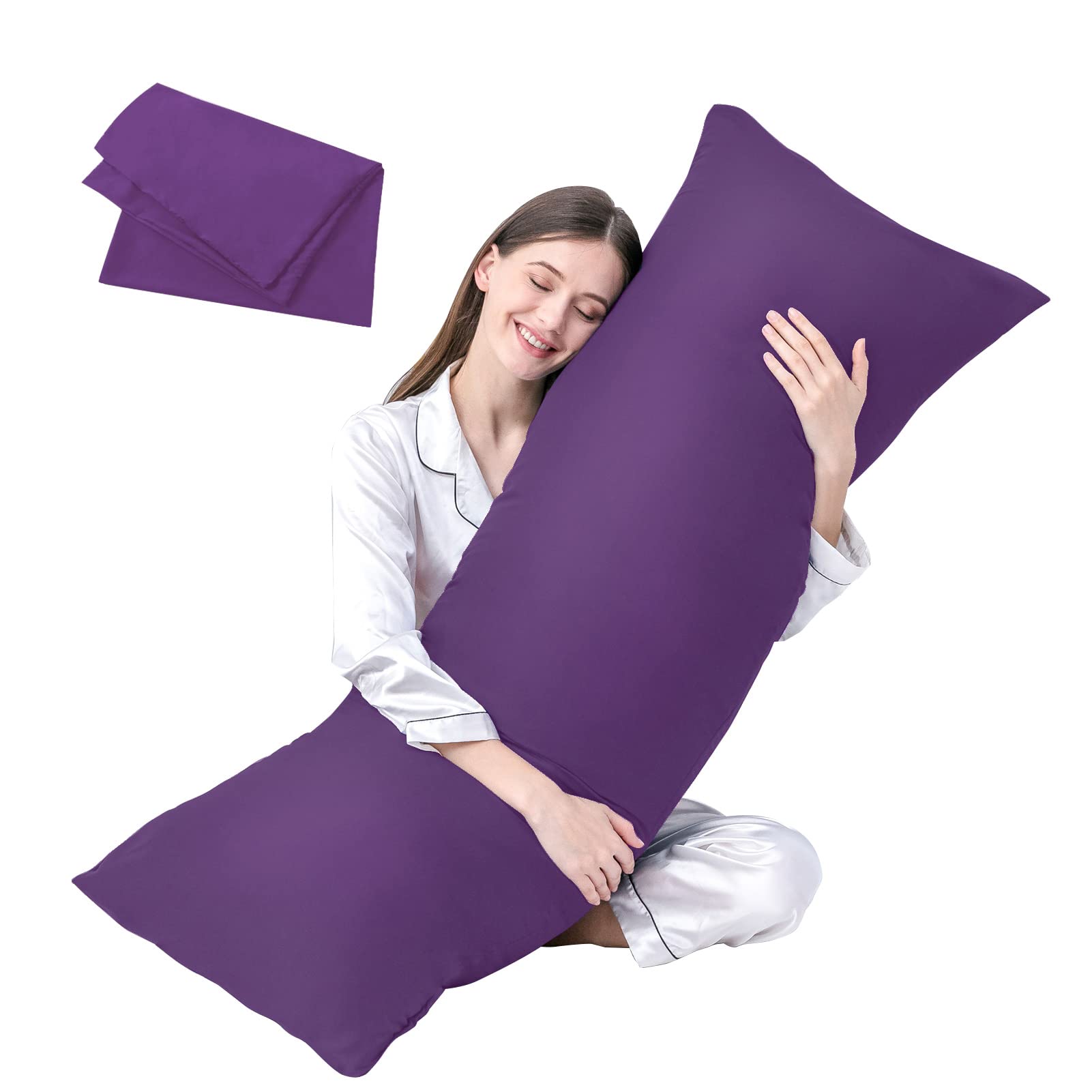 DOWNCOOL front view of pillow set showing size and cover, helpful for purchase