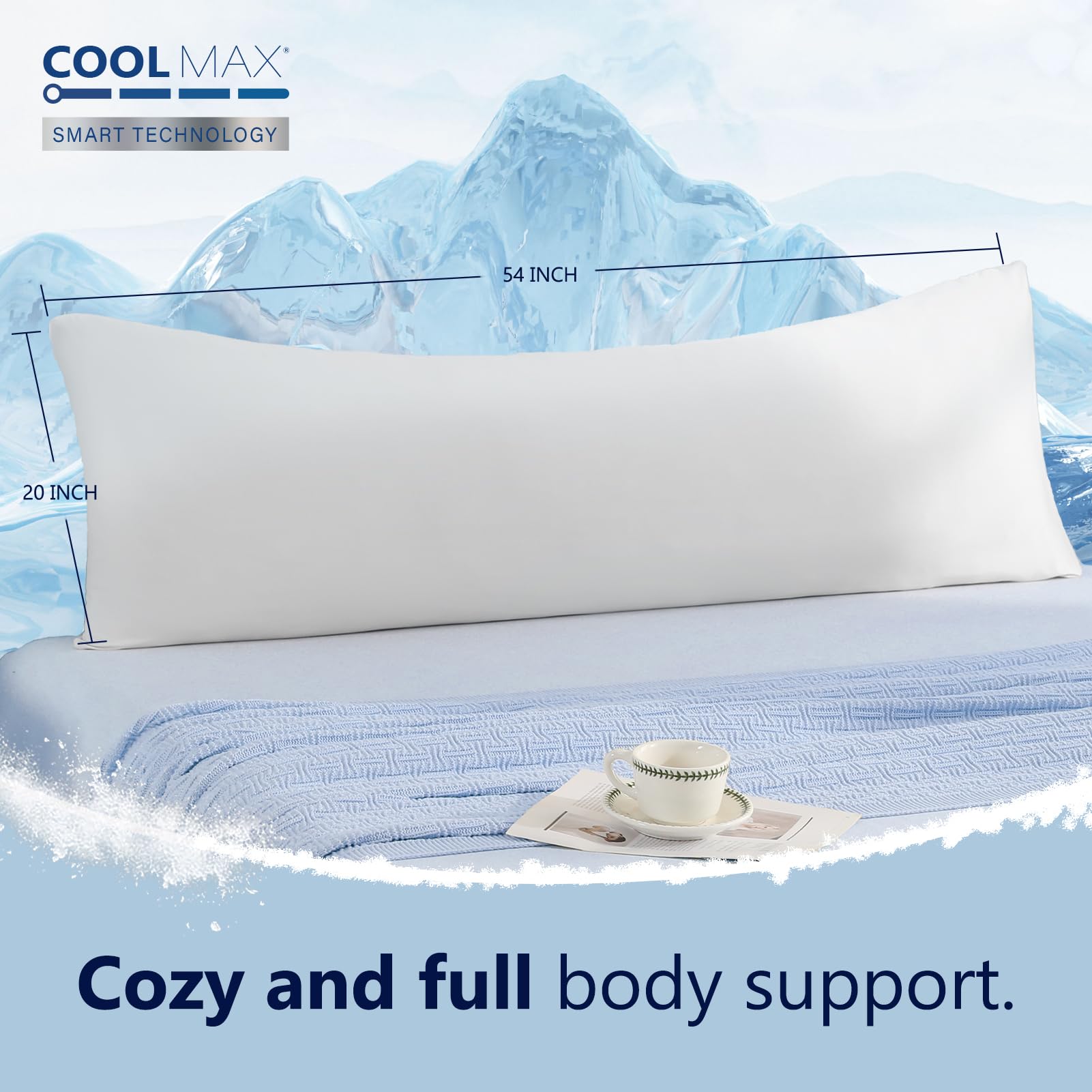 DOWNCOOL microfiber fill and stitching detail showing durable supportive insert