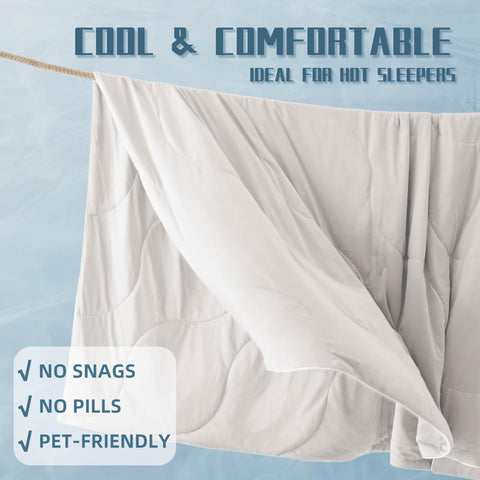 DOWNCOOL product label and OEKO-TEX tag showing safety and certified fabric benefits