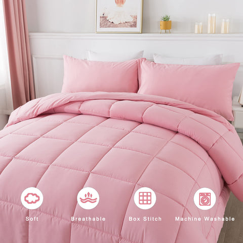 DOWNCOOL two pillowcases displayed with comforter for coordinated bedding set