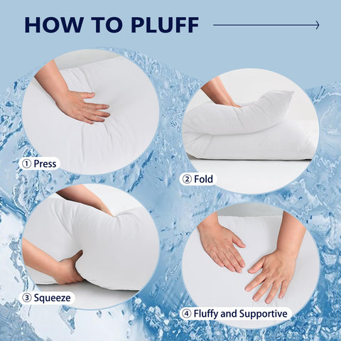 DOWNCOOL pillow with ruler showing 20x54 inch scale for accurate sizing