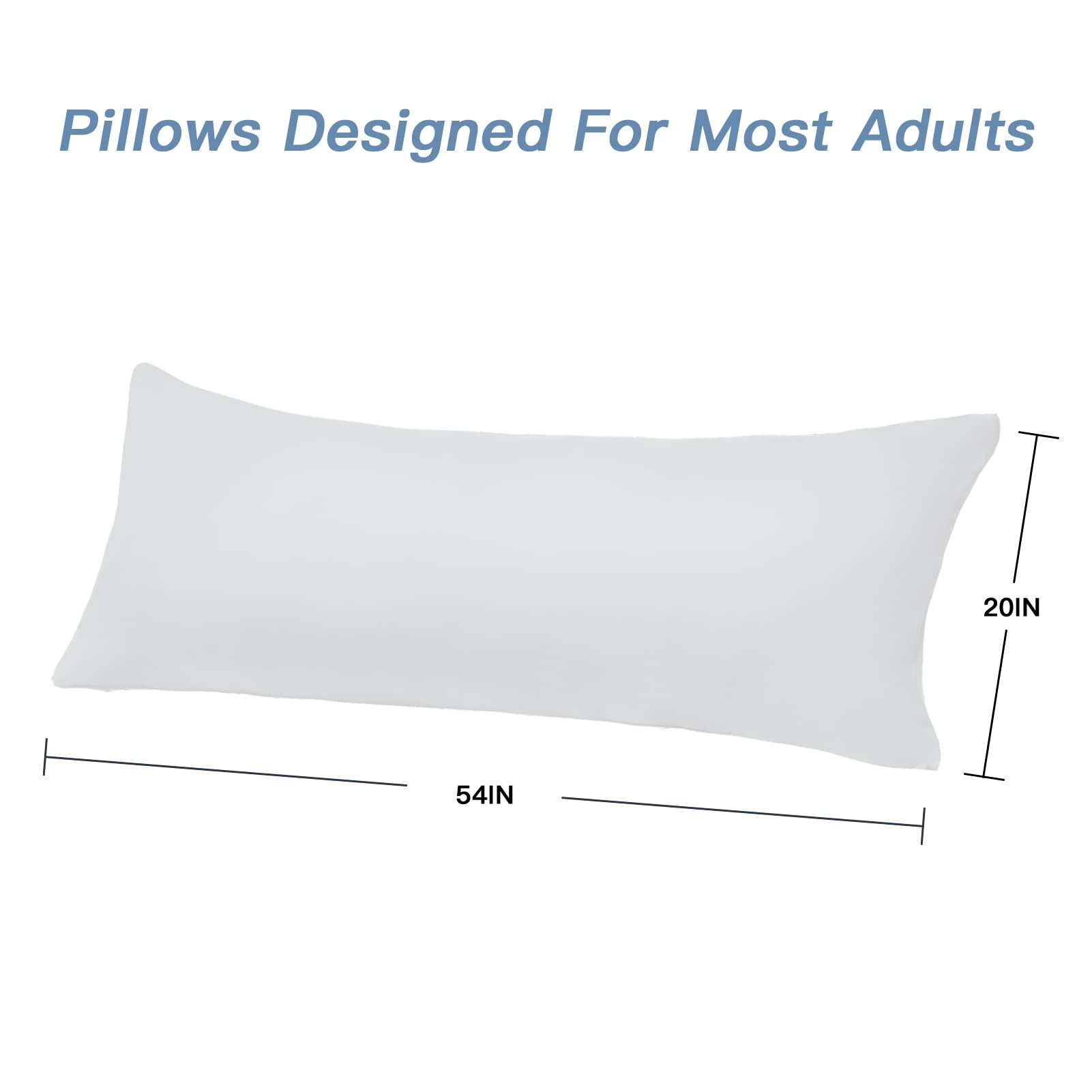 DOWNCOOL side profile showing pillow length and benefit of full-body support