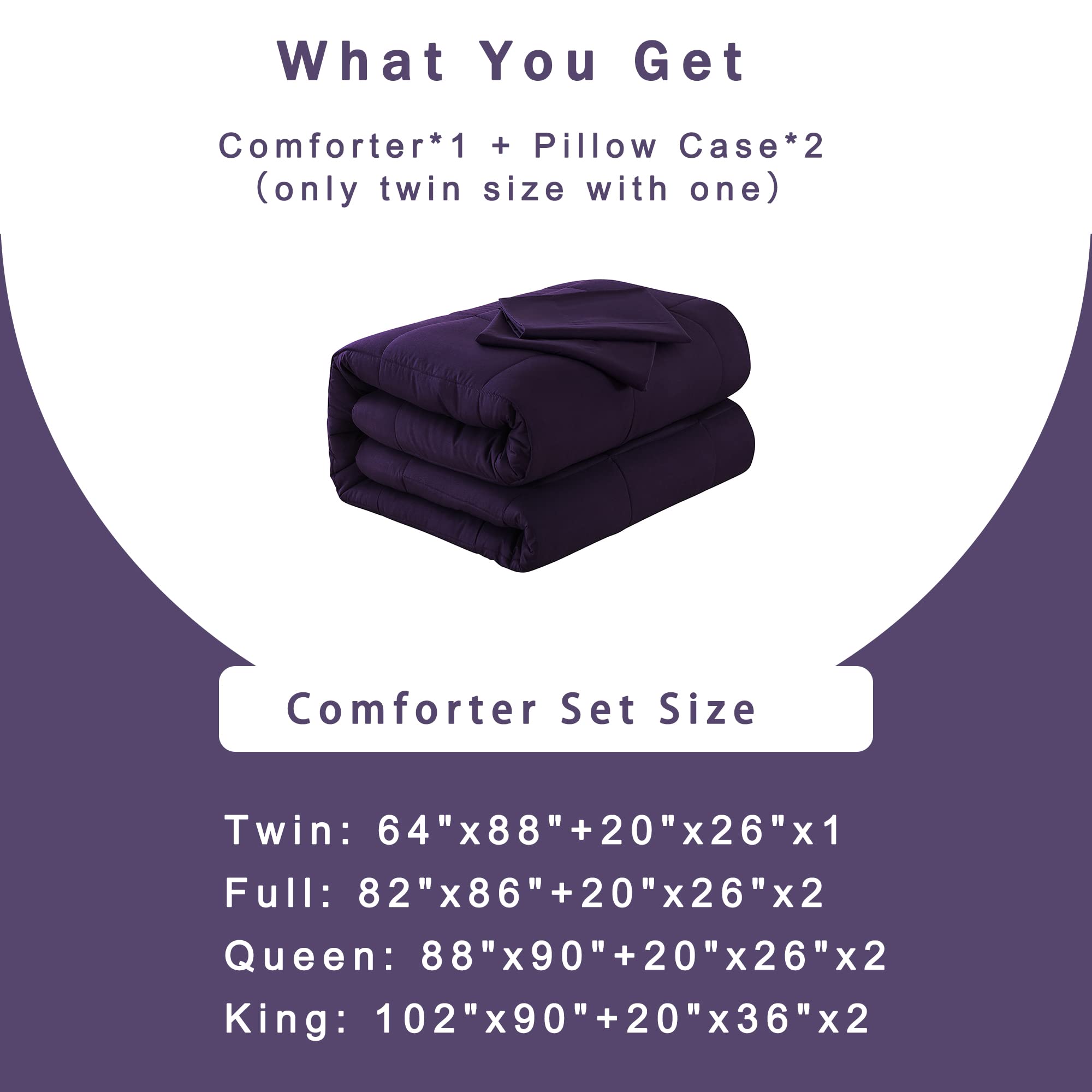 DOWNCOOL queen comforter on bed with ruler illustrating generous 88x92 size benefit