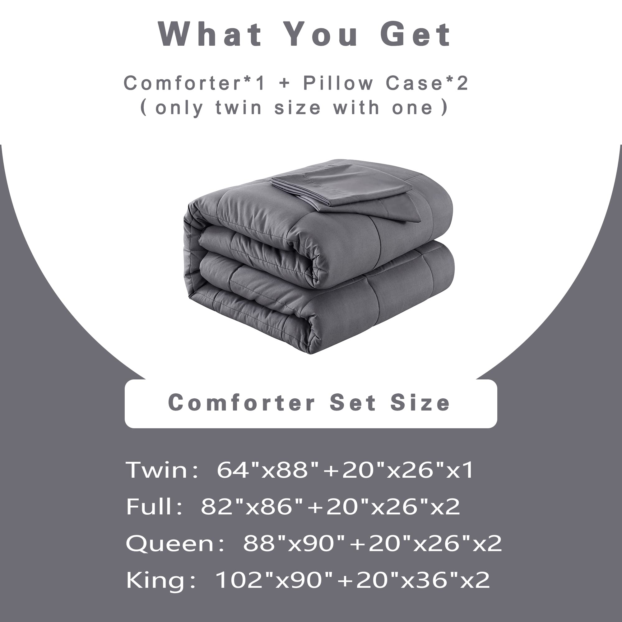DOWNCOOL comforter on twin bed to show full 64x88 size for accurate scale