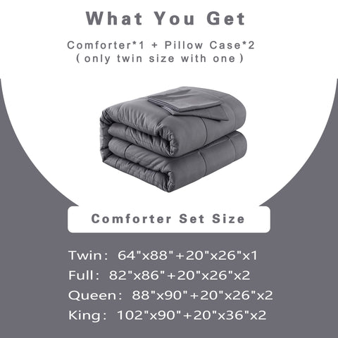 DOWNCOOL comforter on twin bed to show full 64x88 size for accurate scale