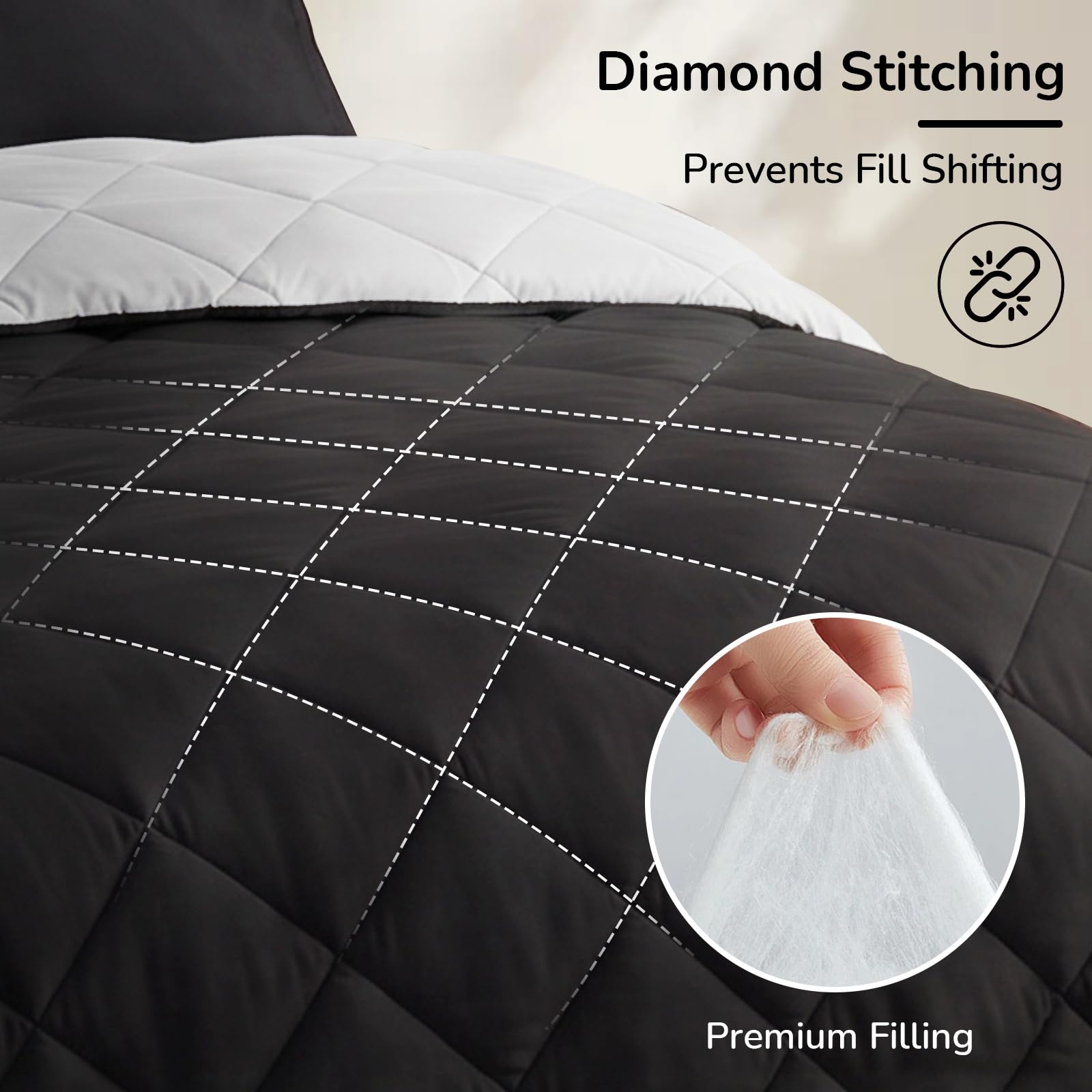 downluxe comforter on a styled queen bed illustrating modern bedroom elegance
