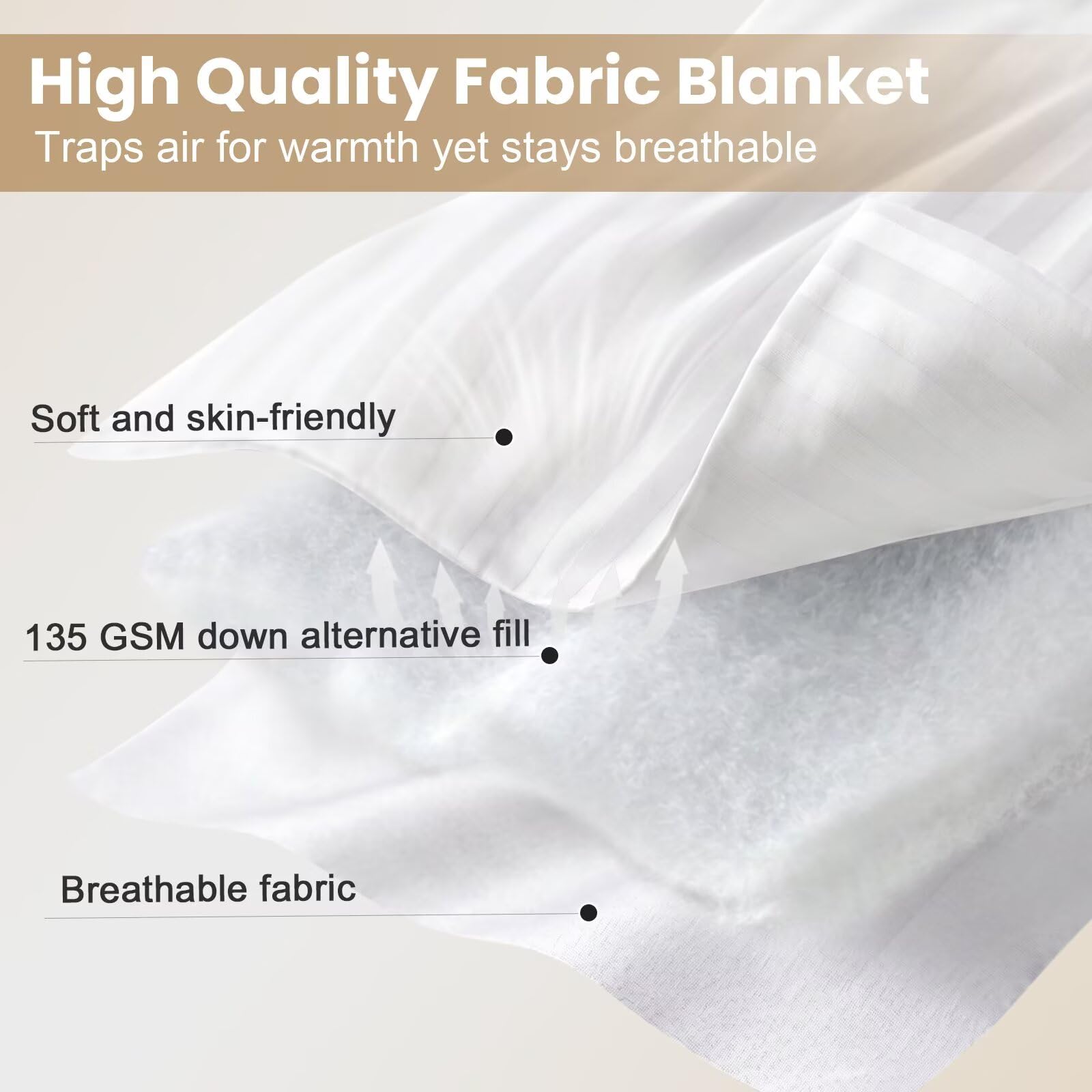 downluxe box-stitch detail illustrating fill stability and even loft