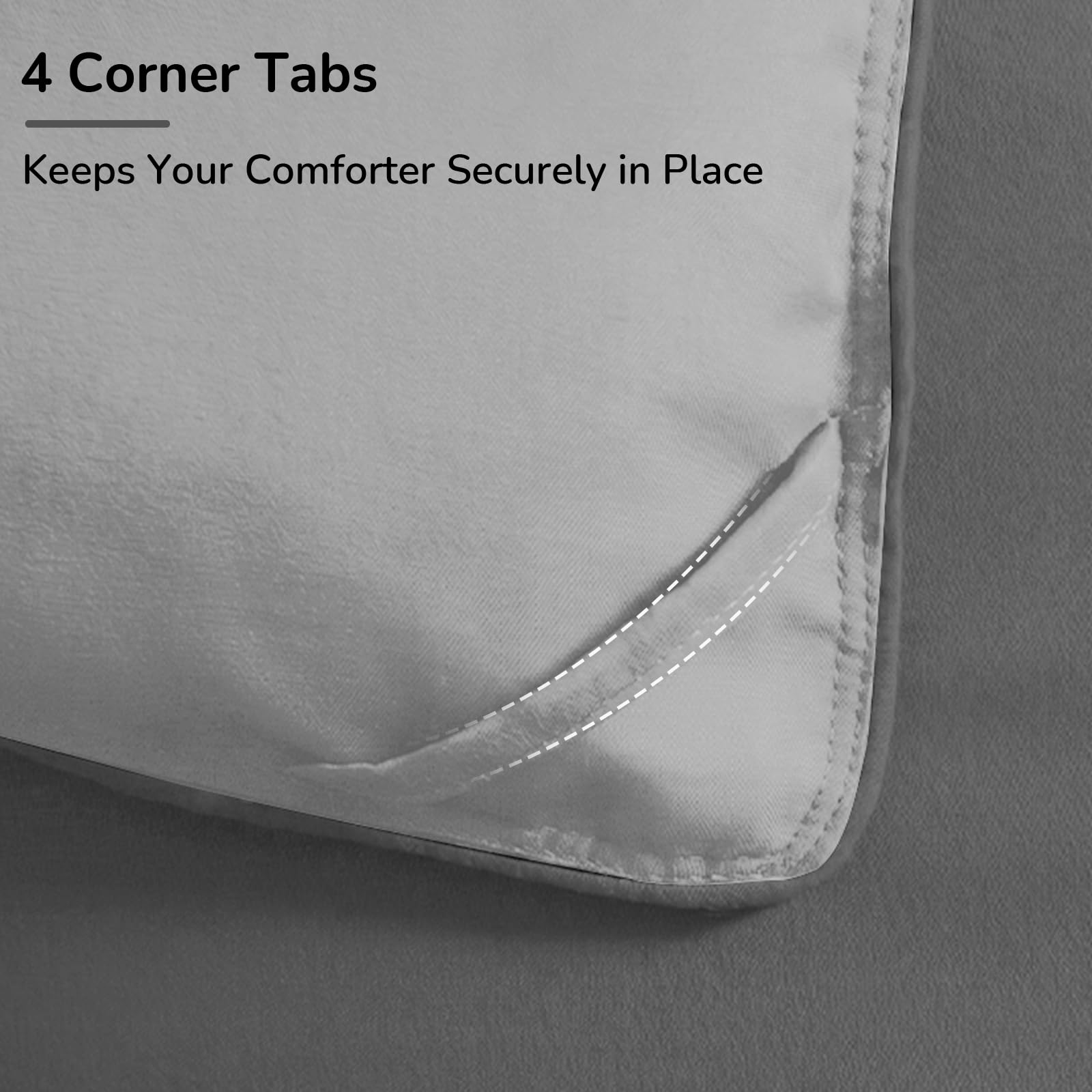 downluxe comforter edge and corner showing sturdy stitching and durable construction benefit