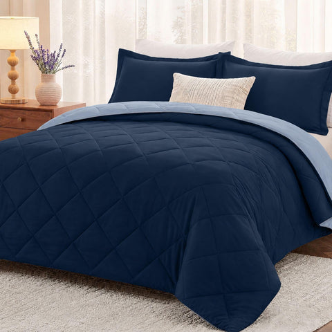 downluxe comforter front view showing full king size and neat drape