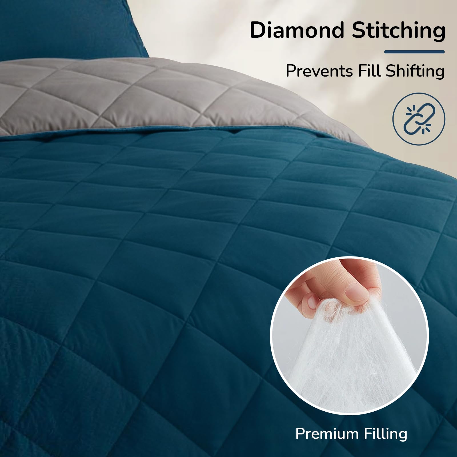 downluxe pillow shams displayed to show matching finish and fit