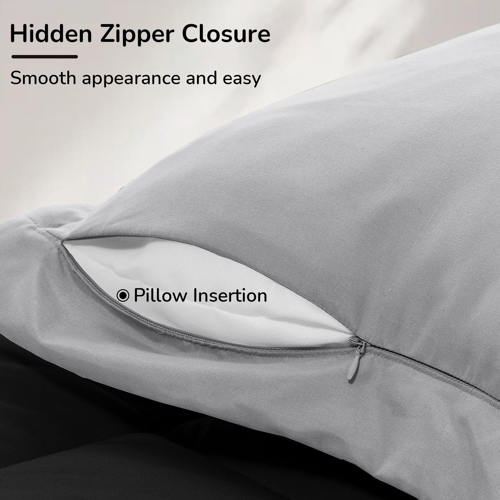 downluxe comforter on queen mattress showing scale and full coverage benefit