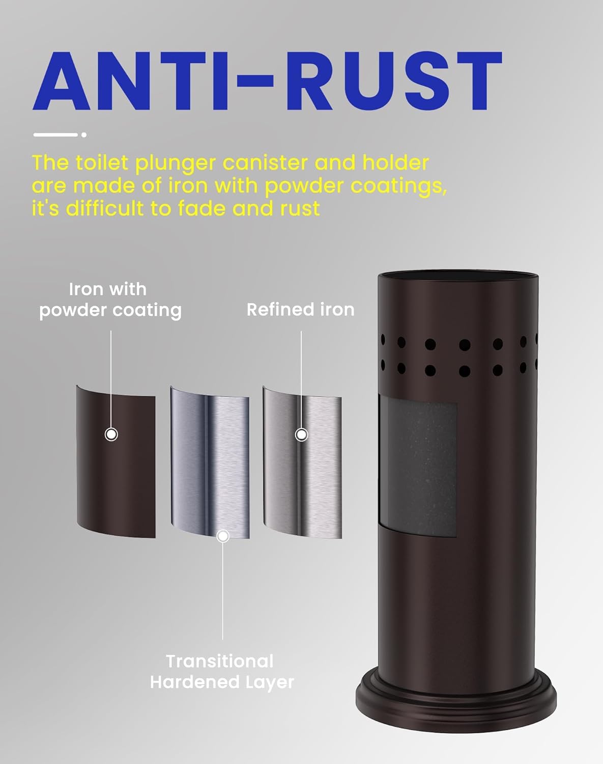DOWRY interior view of canister with filtering cup preventing drips