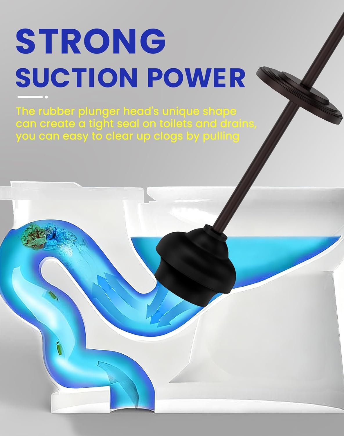 DOWRY plunger height beside toilet showing compact scale advantage