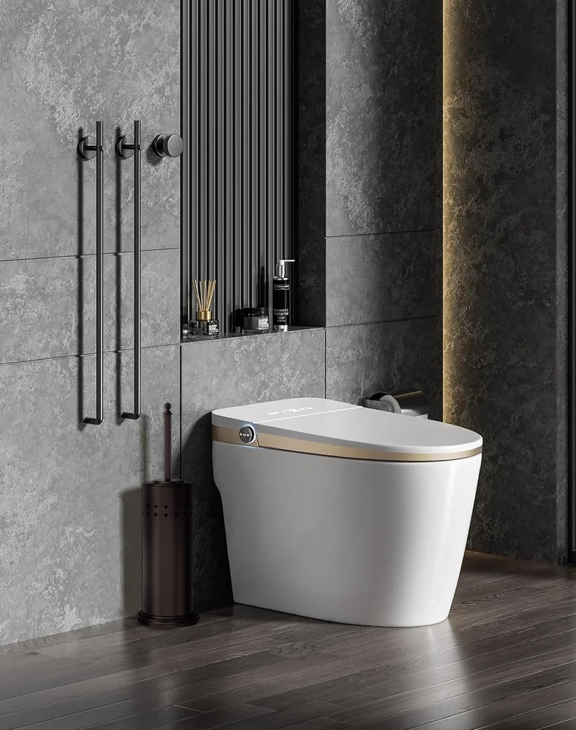 DOWRY plunger set in stylish bathroom showing decorative integration