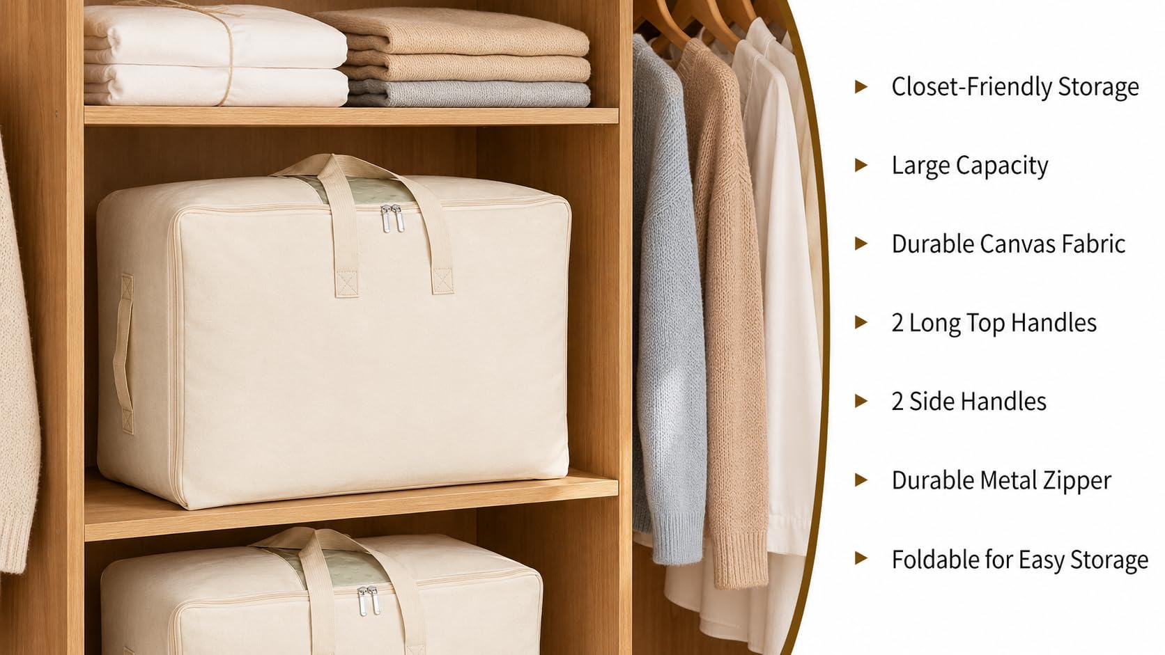 DoYiKe folded canvas bag flat to show space-saving storage when not in use