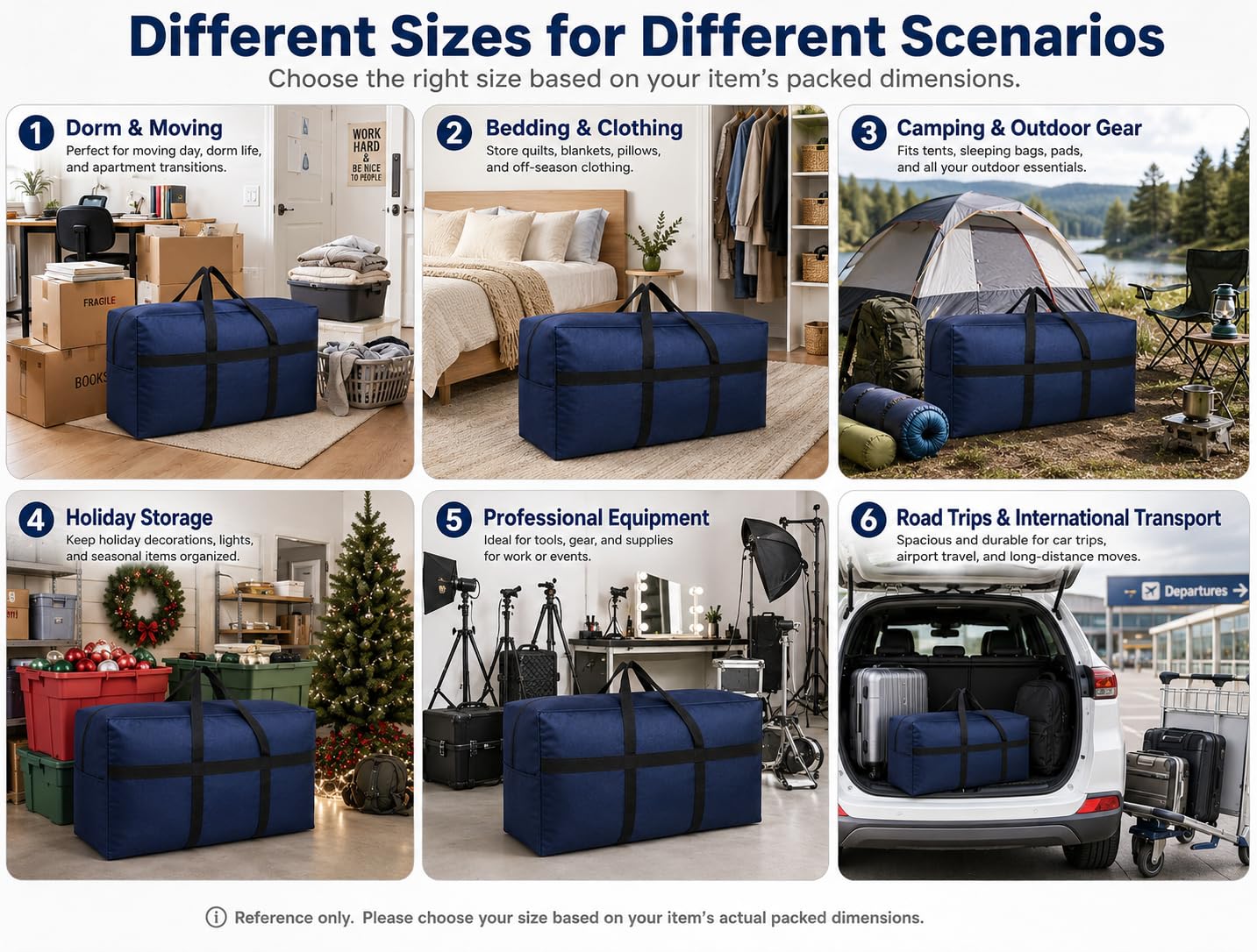 DoYiKe duffel beside a chair for size comparison showing true scale and packing guidance