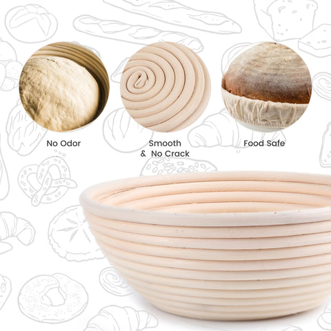 DOYOLLA basket displayed in kitchen with baked loaf to show artisan presentation benefit