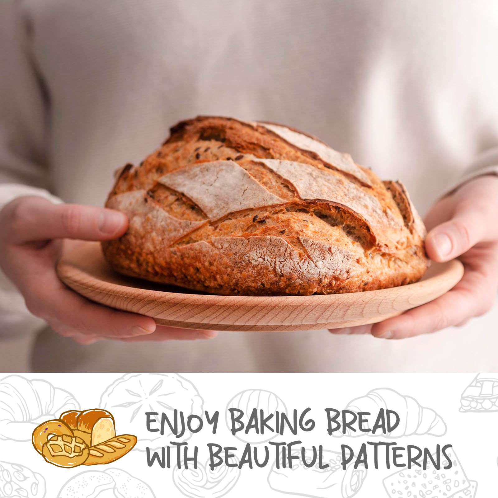 DOYOLLA underside of basket showing weave pattern that promotes gentle dough release