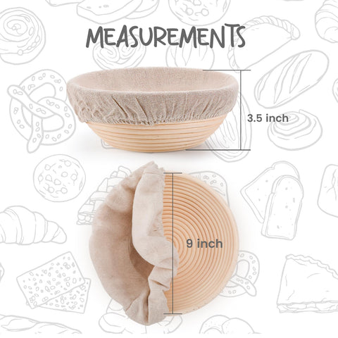 DOYOLLA lined basket holding proofing sourdough boule demonstrating secure dough support