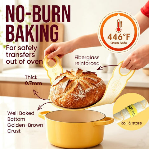 DOYOLLA liners and tools laid out, displays included accessories for streamlined baking