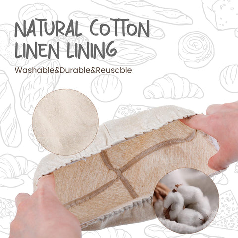 DOYOLLA folded linen liners stacked to show washable convenience and easy cleanup