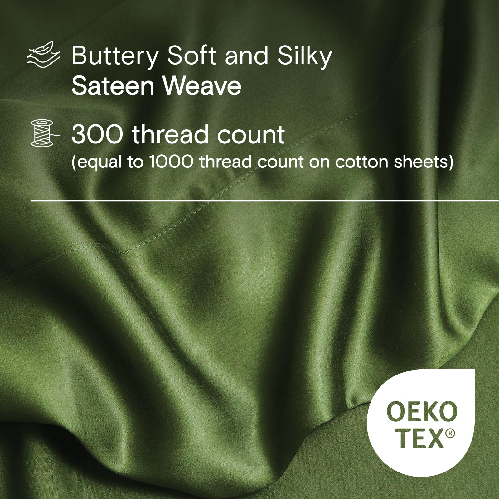 DOZ by SIJO fitted sheet in Forest showing 16-inch deep pocket for secure mattress fit