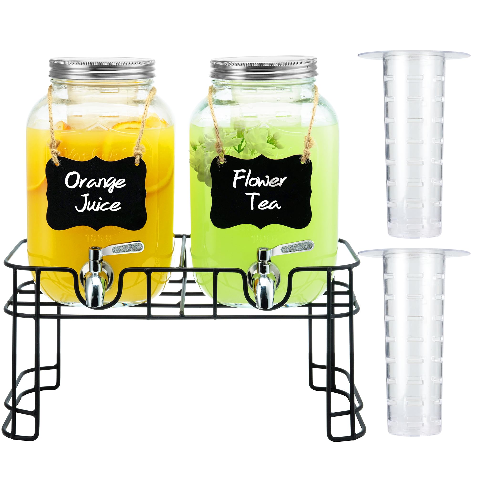 DQAXP front view of both glass dispensers showing clarity and elegance