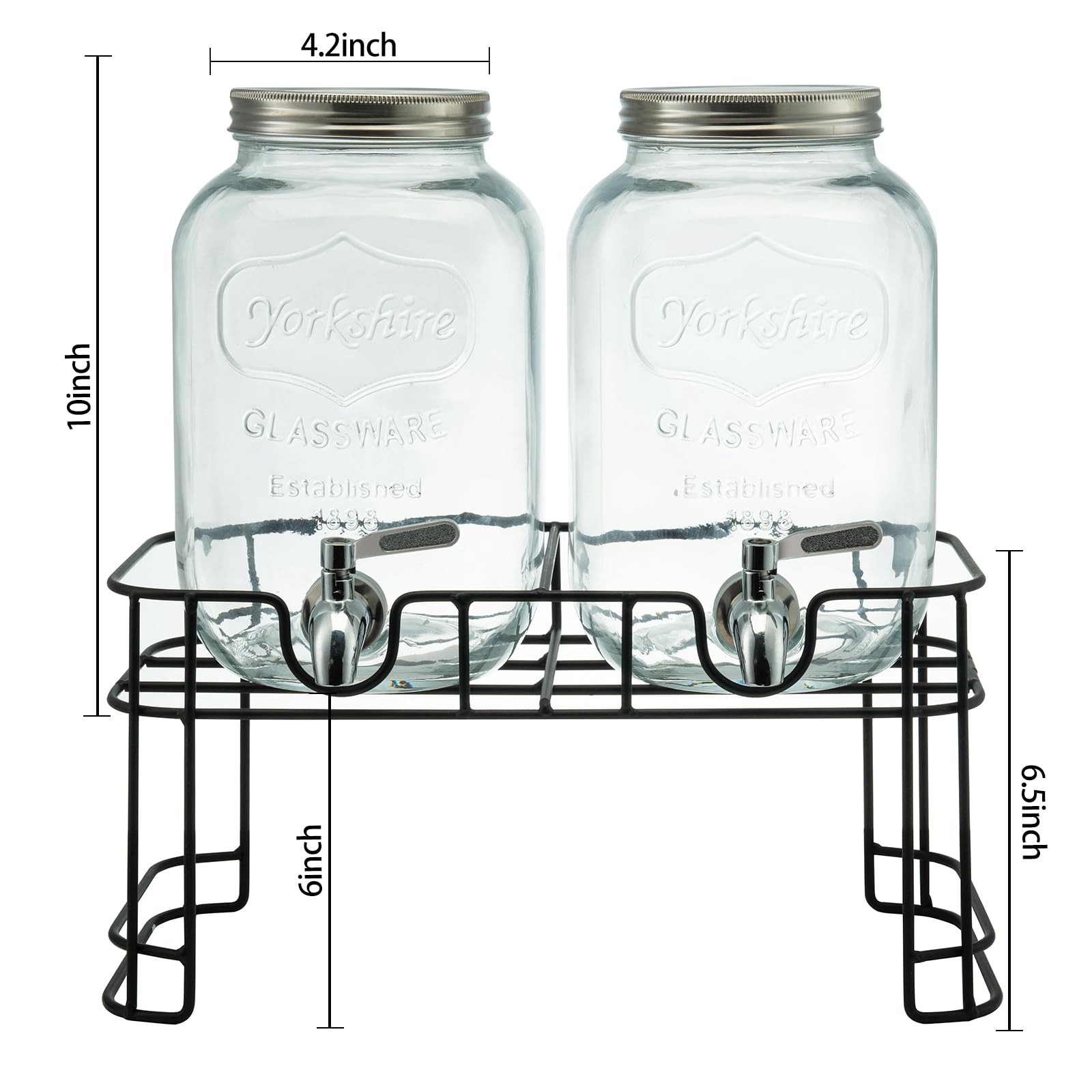 DQAXP dispenser next to cup illustrating 1-gallon scale and capacity