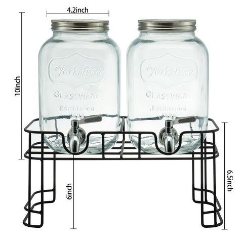 DQAXP dispenser next to cup illustrating 1-gallon scale and capacity