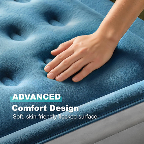 Dr. Air mattress in bedroom setup demonstrating comfortable guest use