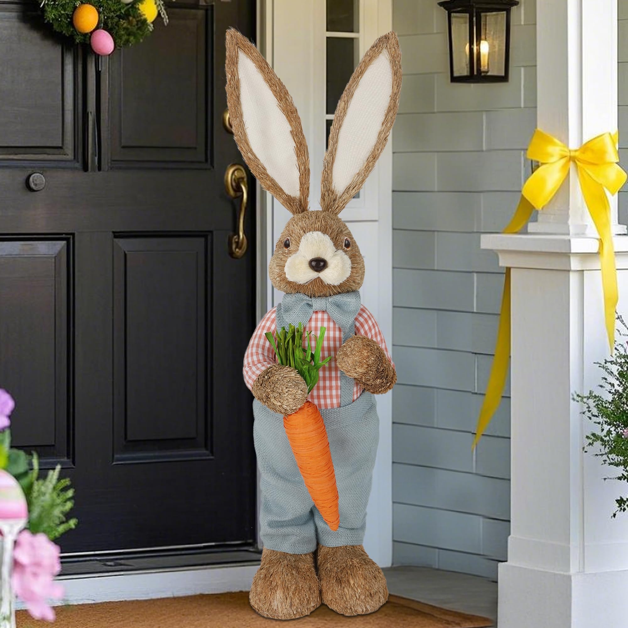 DR.DUDU front view of straw bunny showing whimsical welcome benefit