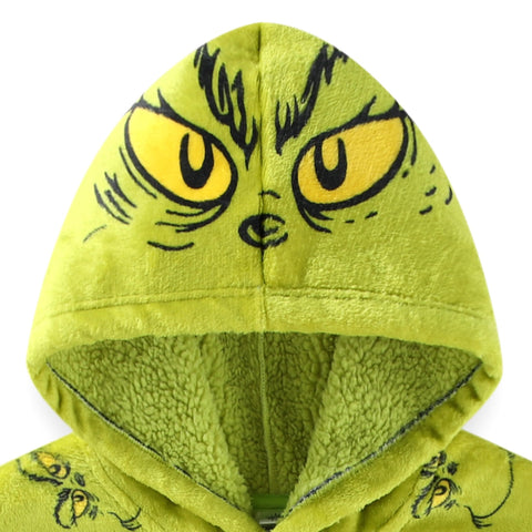 Dr. Seuss Grinch pocket detail providing hand warmth and storage