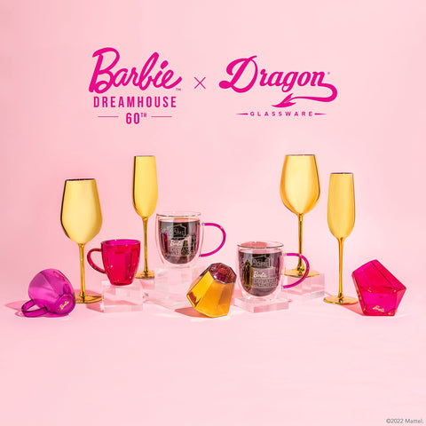 Dragon Glassware Barbie box and branding detail for collector appeal