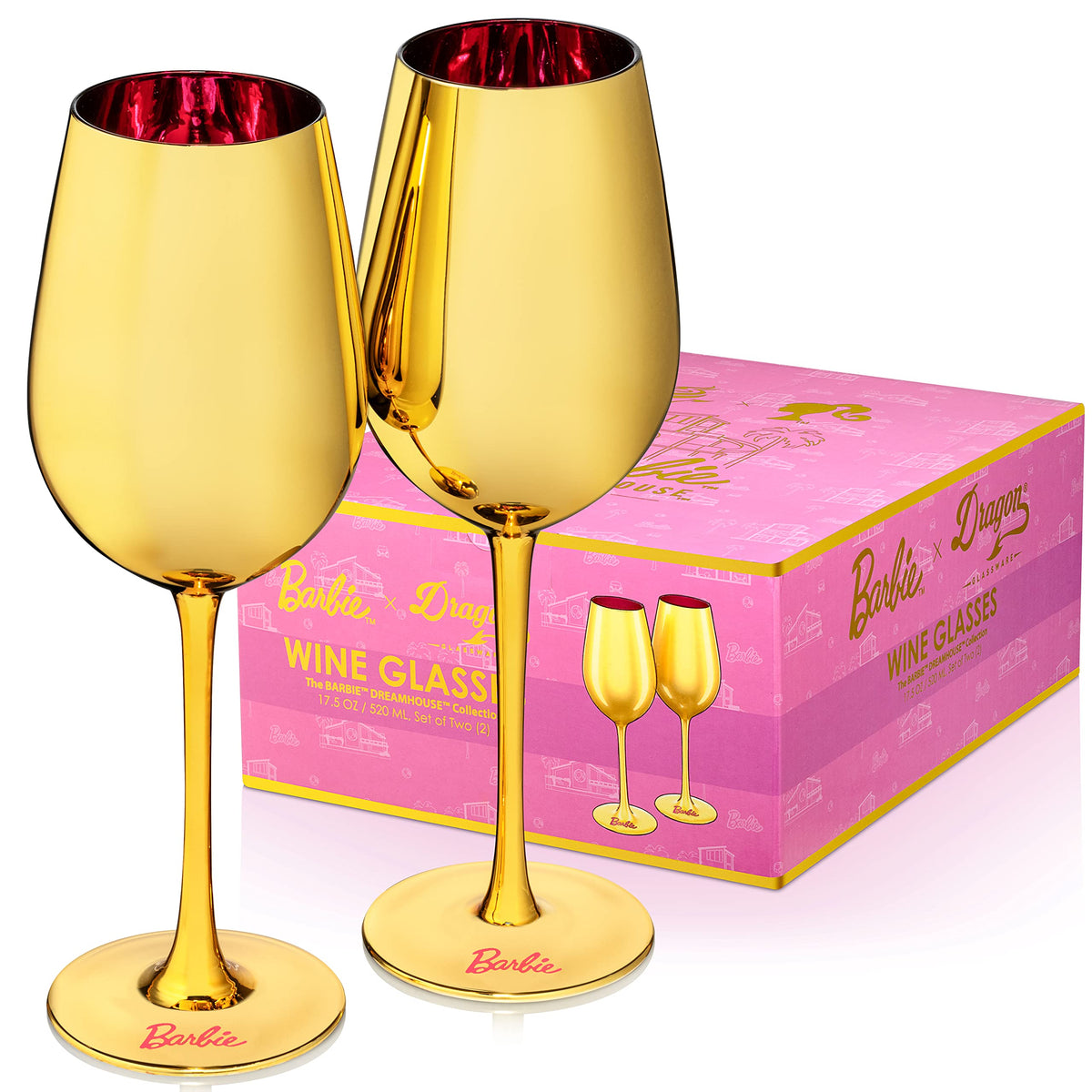 Dragon Glassware Barbie front packaging shows set and makes gifting easy