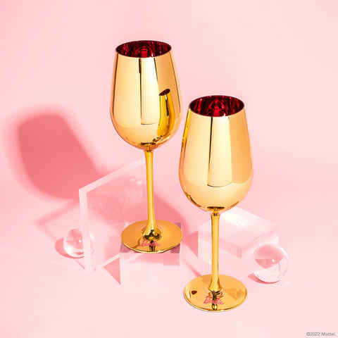Dragon Glassware Barbie close-up of gold exterior highlighting luxe sheen