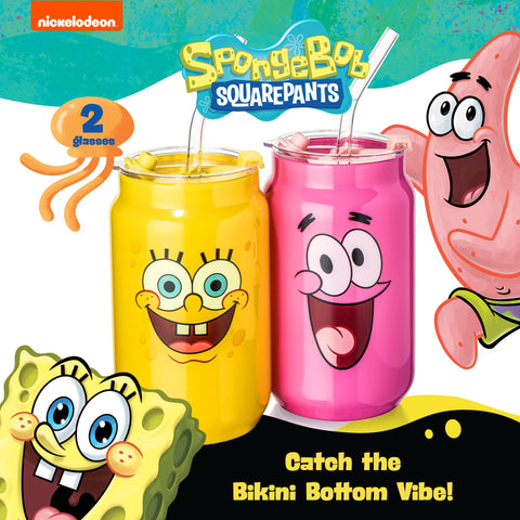 Dragon Glassware SpongeBob close-up of printed faces highlighting crisp durable artwork