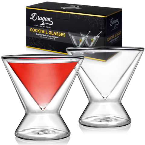 Dragon Glassware front view clear set showing elegant modern shape and clarity