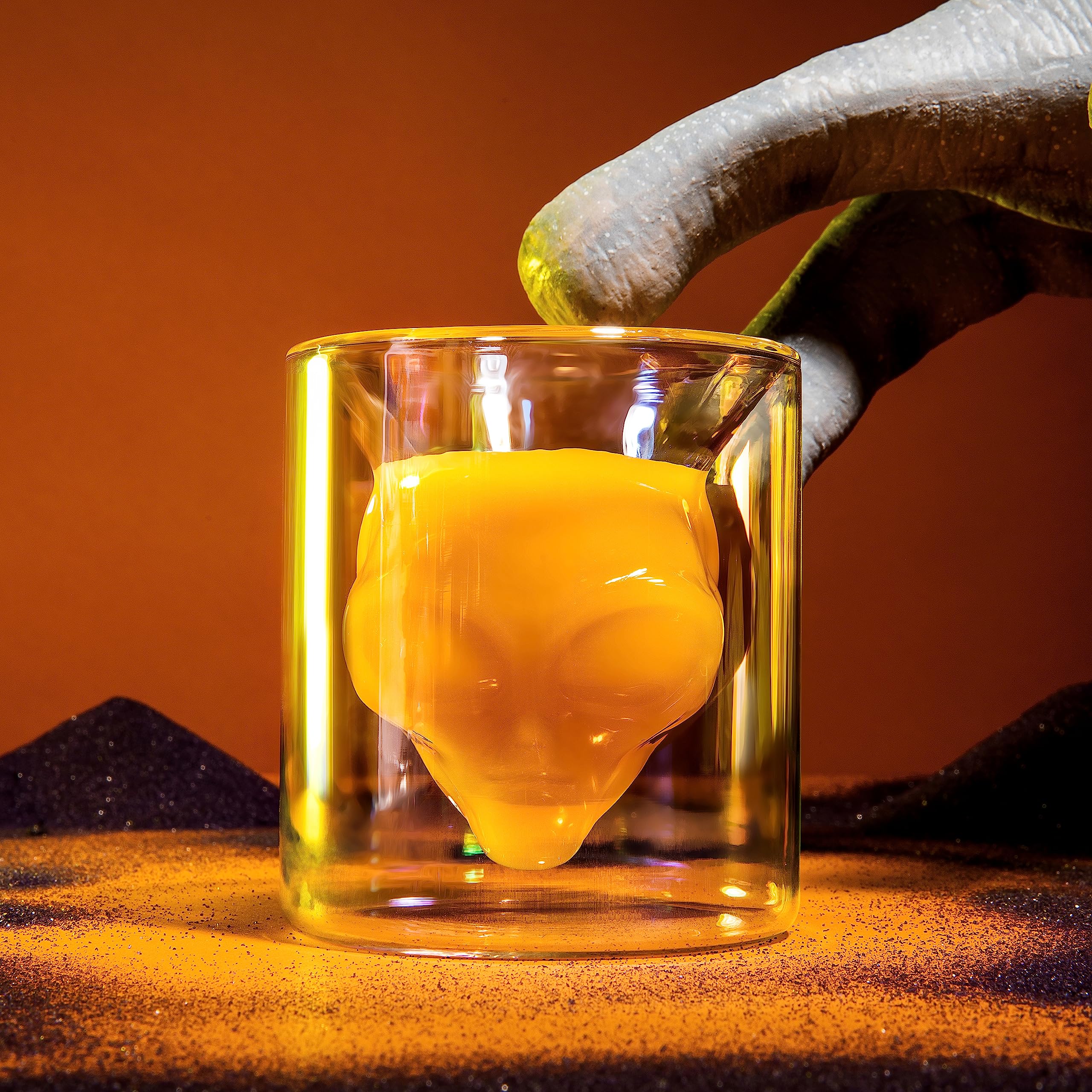 Dragon Glassware glass with espresso pour demonstrating serving use