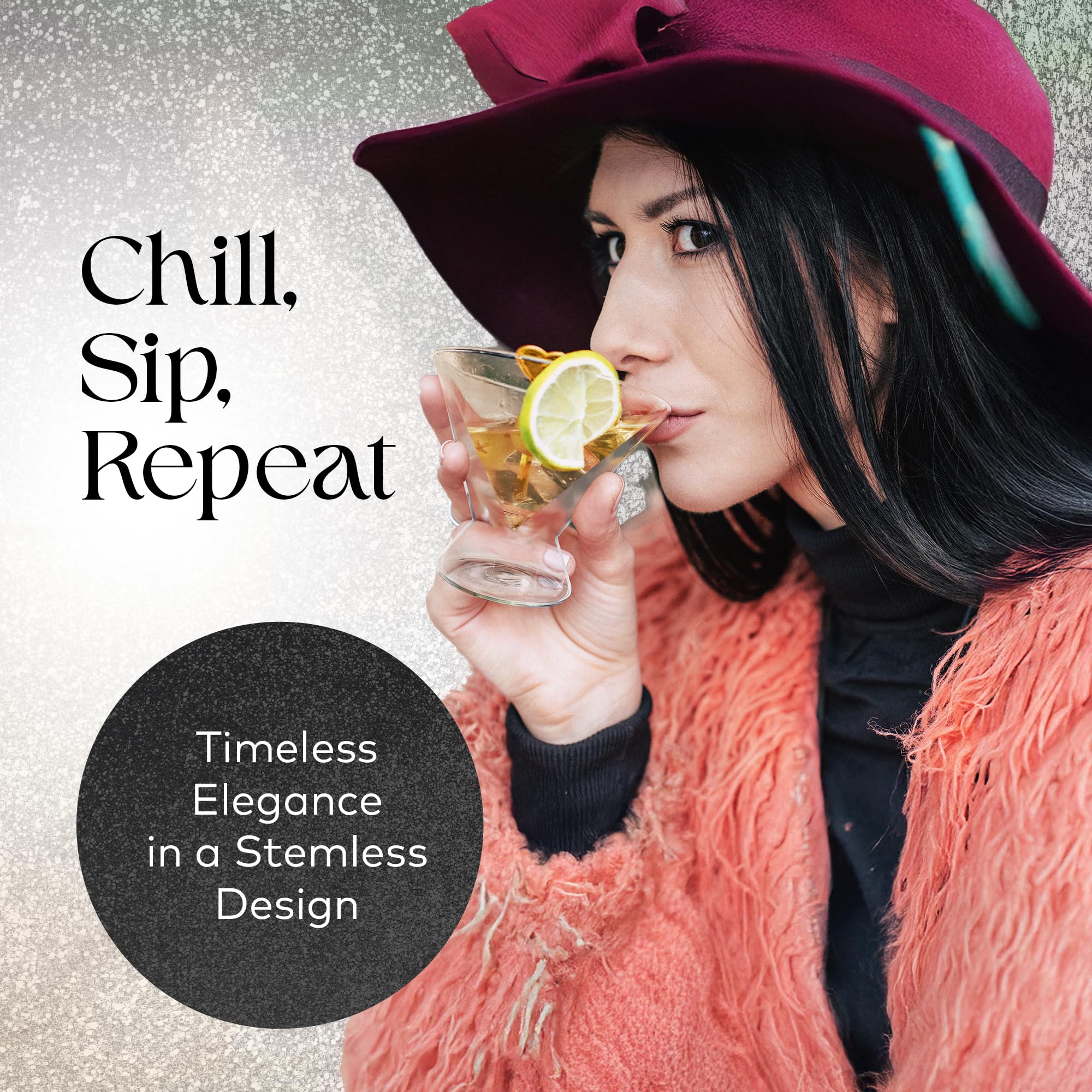 Dragon Glassware with cocktail poured demonstrating chilled presentation appeal