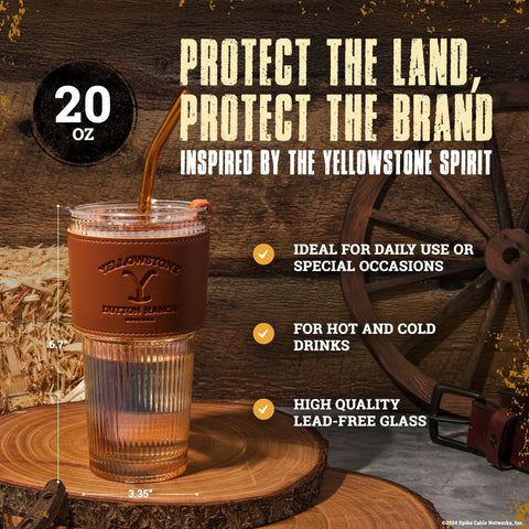 Dragon Glassware held with iced coffee showing brand tumbler in real use