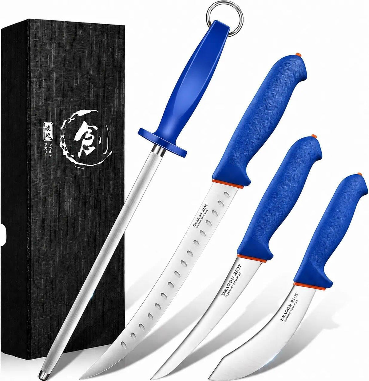 DRAGON RIOT front packaging showing full 4-piece set and gift box benefit