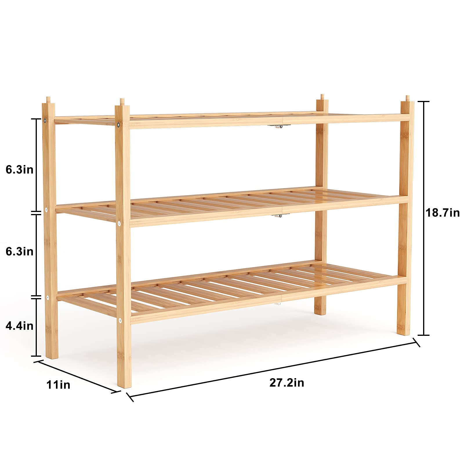Dranixly shelf beside shoes to show scale and optimize closet organization