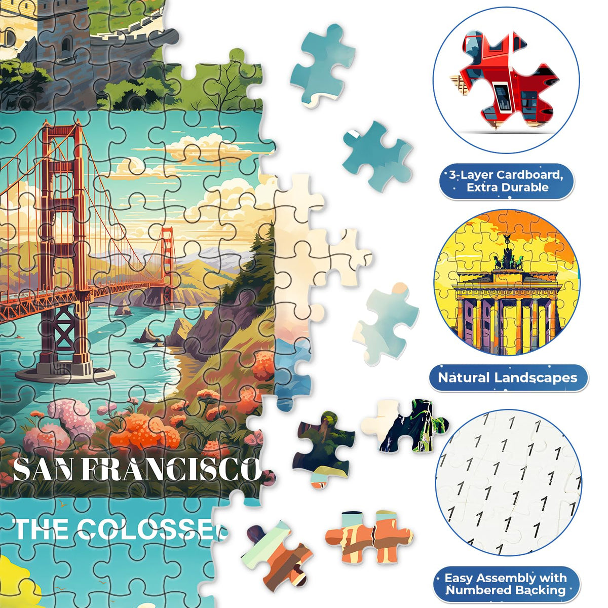 Drcurn front packaging showing landmark puzzle pieces and countdown benefit