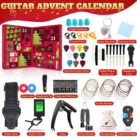 Drcurn open calendar with 24 accessories neatly displayed for easy access
