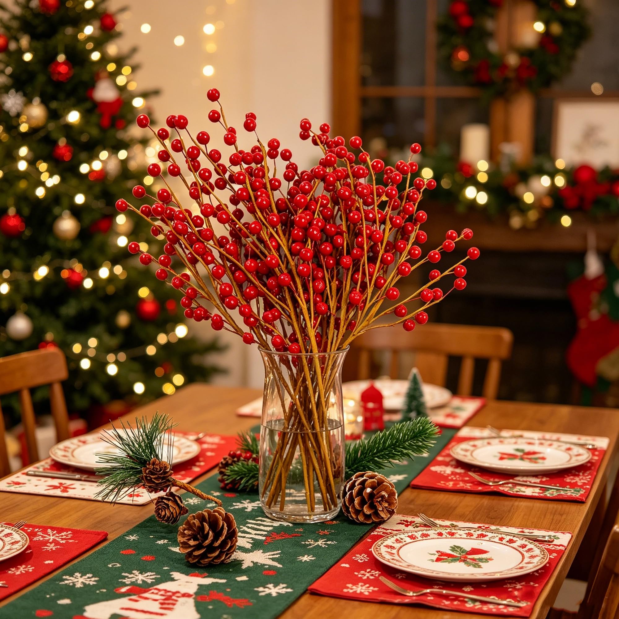 DR.DUDU clustered stems in a vase creating quick festive centerpiece